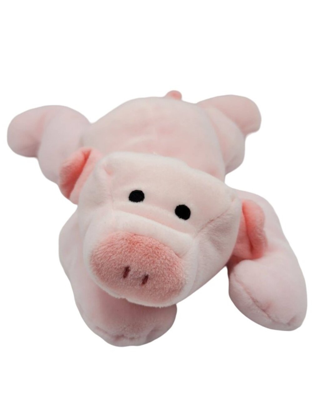 Ty Pillow Pals Pig Plush Oink Pink 14" 1994 Pink Ribbon Laying Retired Vintage